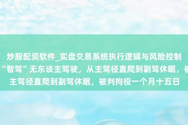 炒股配资软件_实盘交易系统执行逻辑与风险控制分析 须眉醉酒后开启“智驾”无东谈主驾驶，从主驾径直爬到副驾休眠，被判拘役一个月十五日